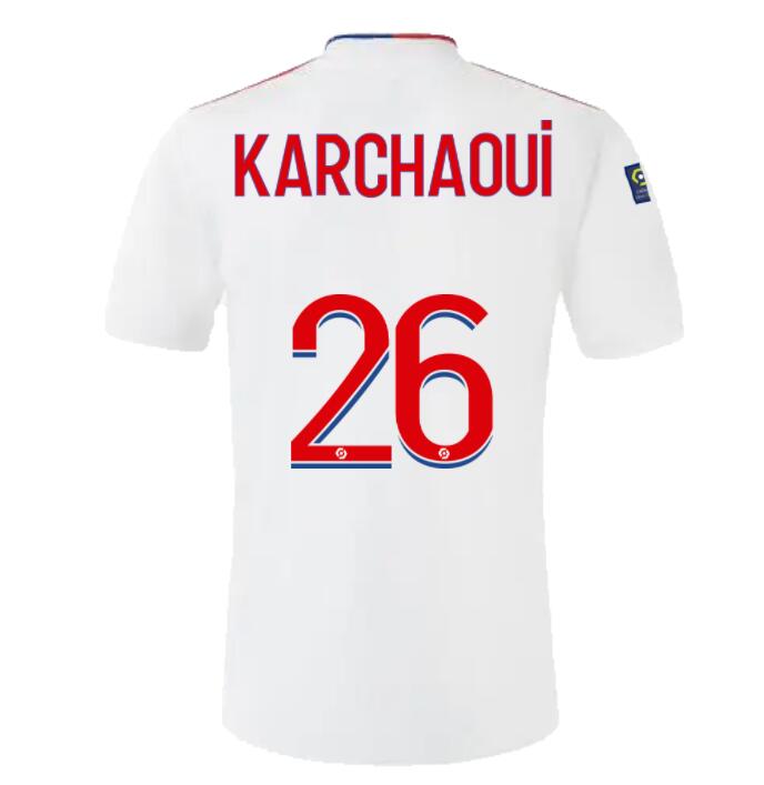 2021/22 Olympique Lyonnais Home Kit Soccer Jersey with KARCHAOUI 26 printing